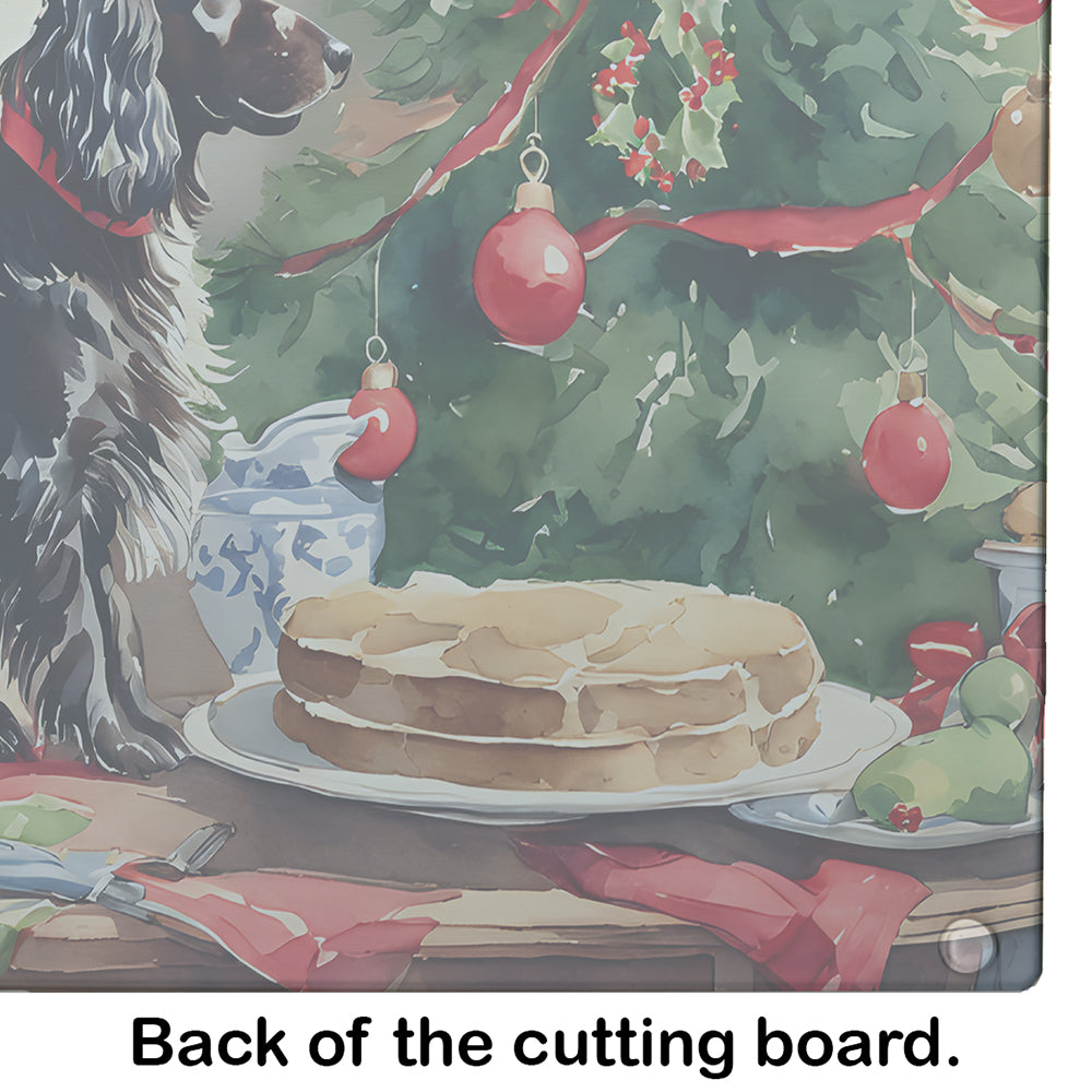 Boykin Spaniel Christmas Cookies Glass Cutting Board