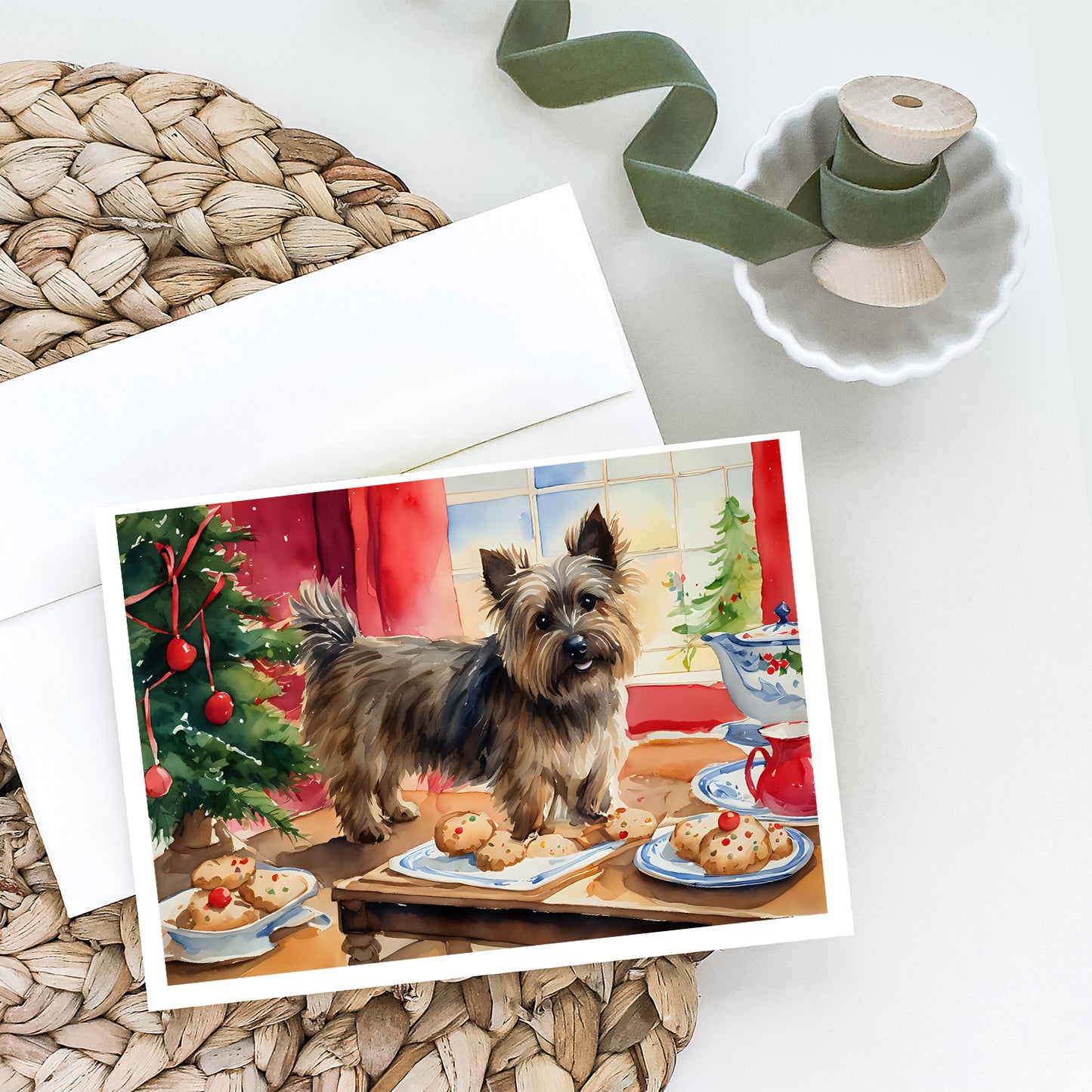 Cairn Terrier Christmas Cookies Greeting Cards Pack of 8