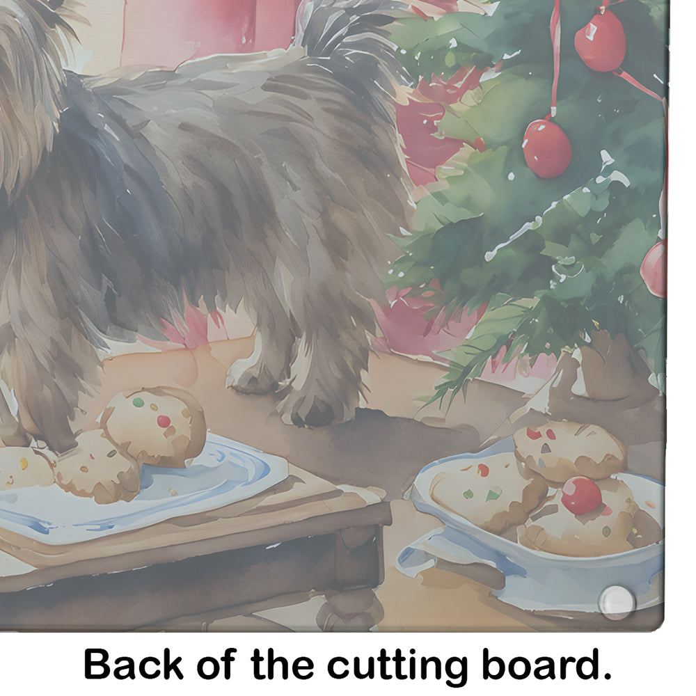 Cairn Terrier Christmas Cookies Glass Cutting Board