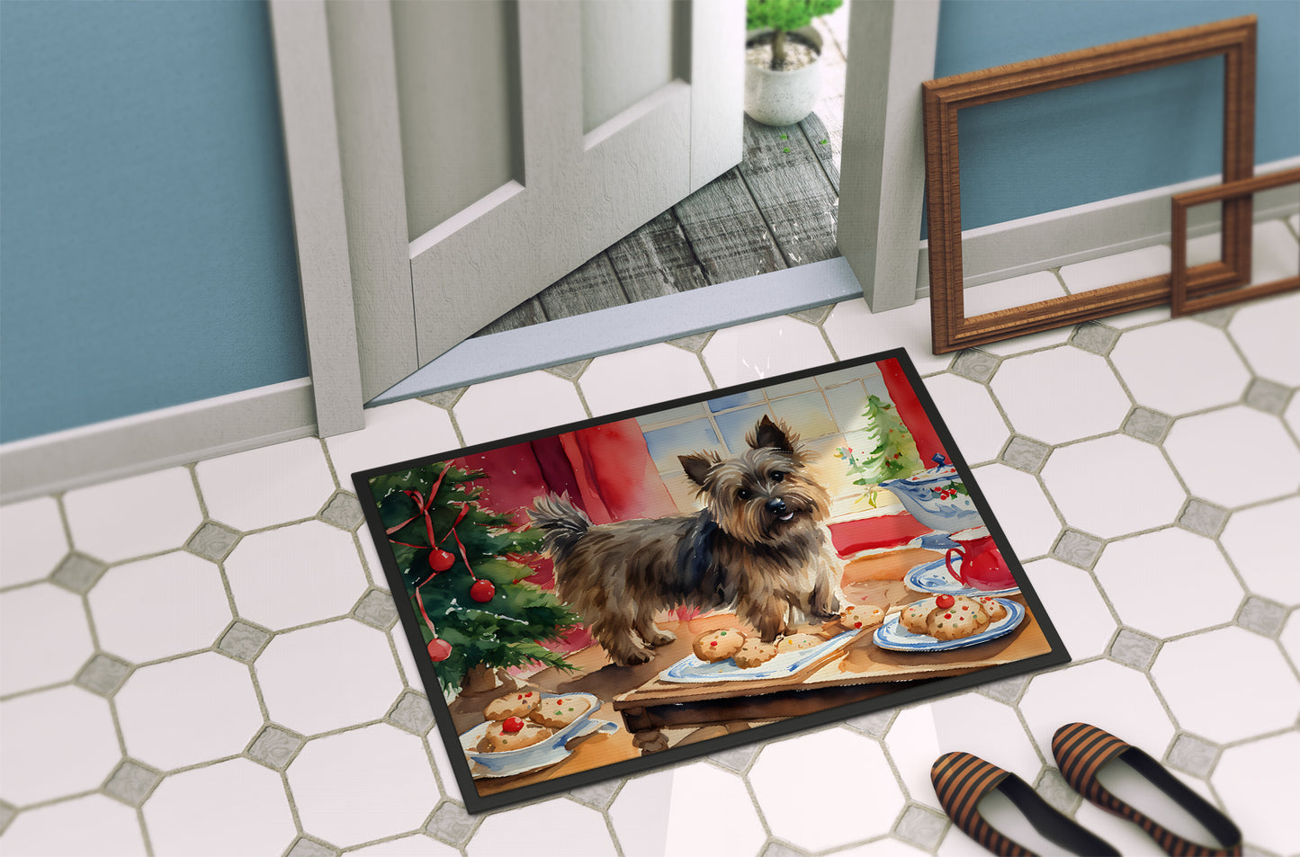 Cairn Terrier Christmas Cookies Doormat