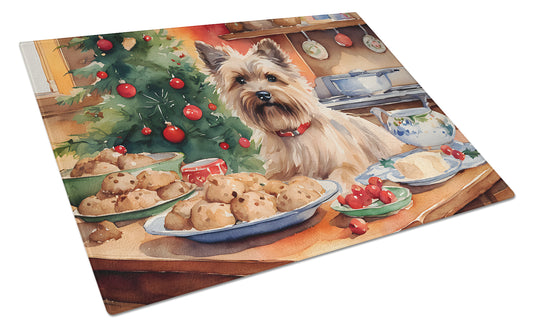 Buy this Cairn Terrier Christmas Cookies Glass Cutting Board