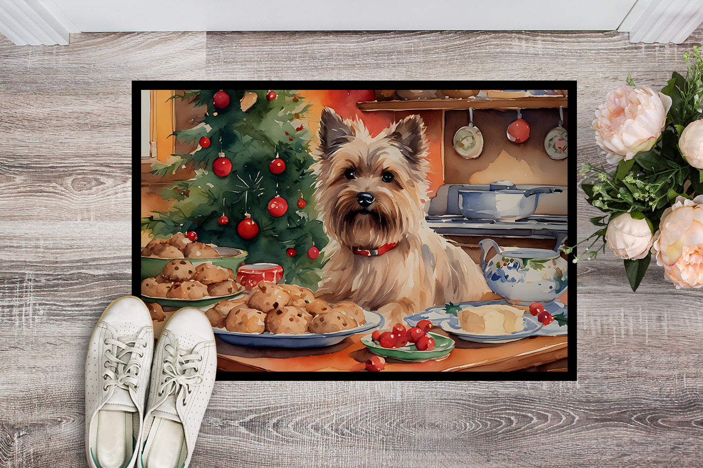 Cairn Terrier Christmas Cookies Doormat