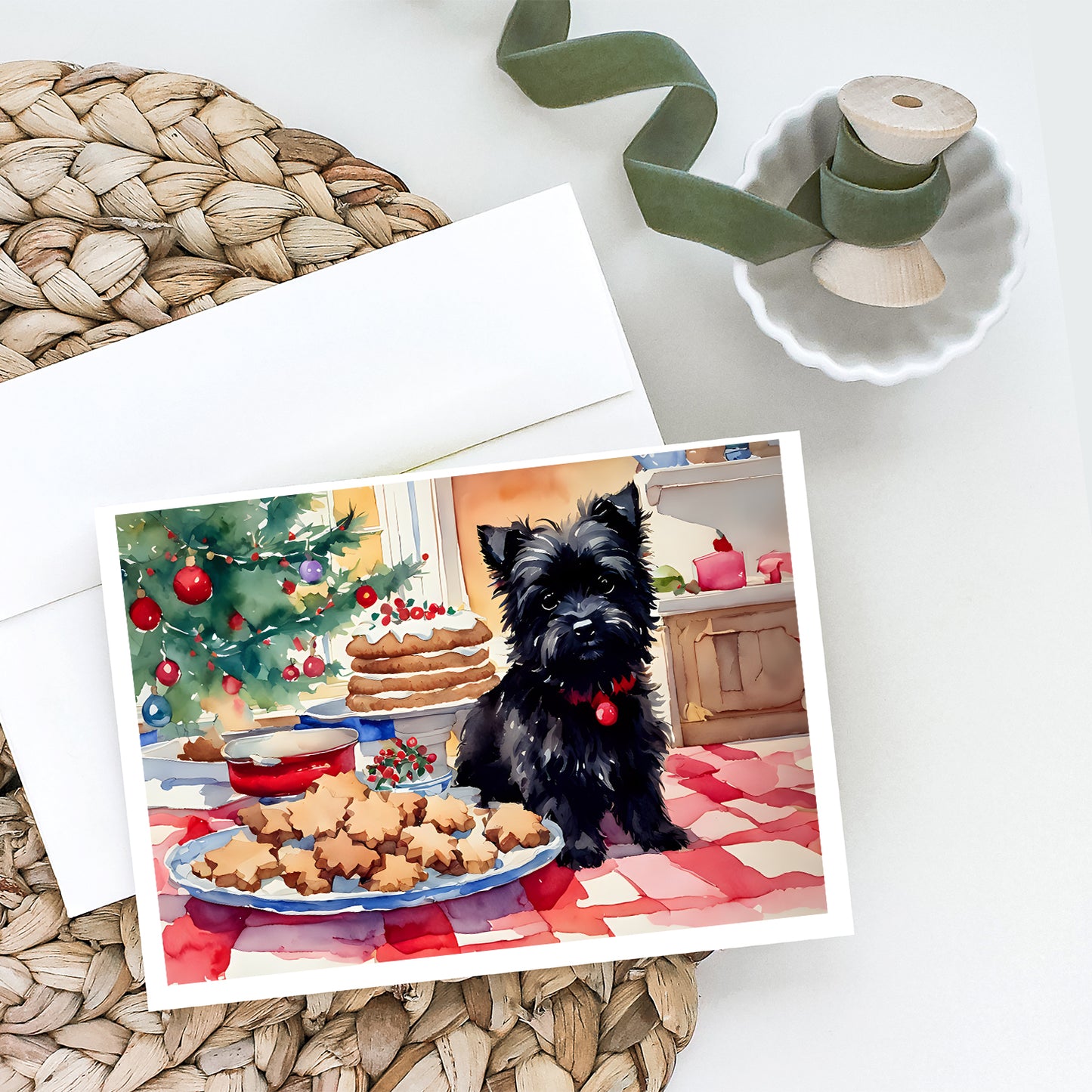 Cairn Terrier Christmas Cookies Greeting Cards Pack of 8