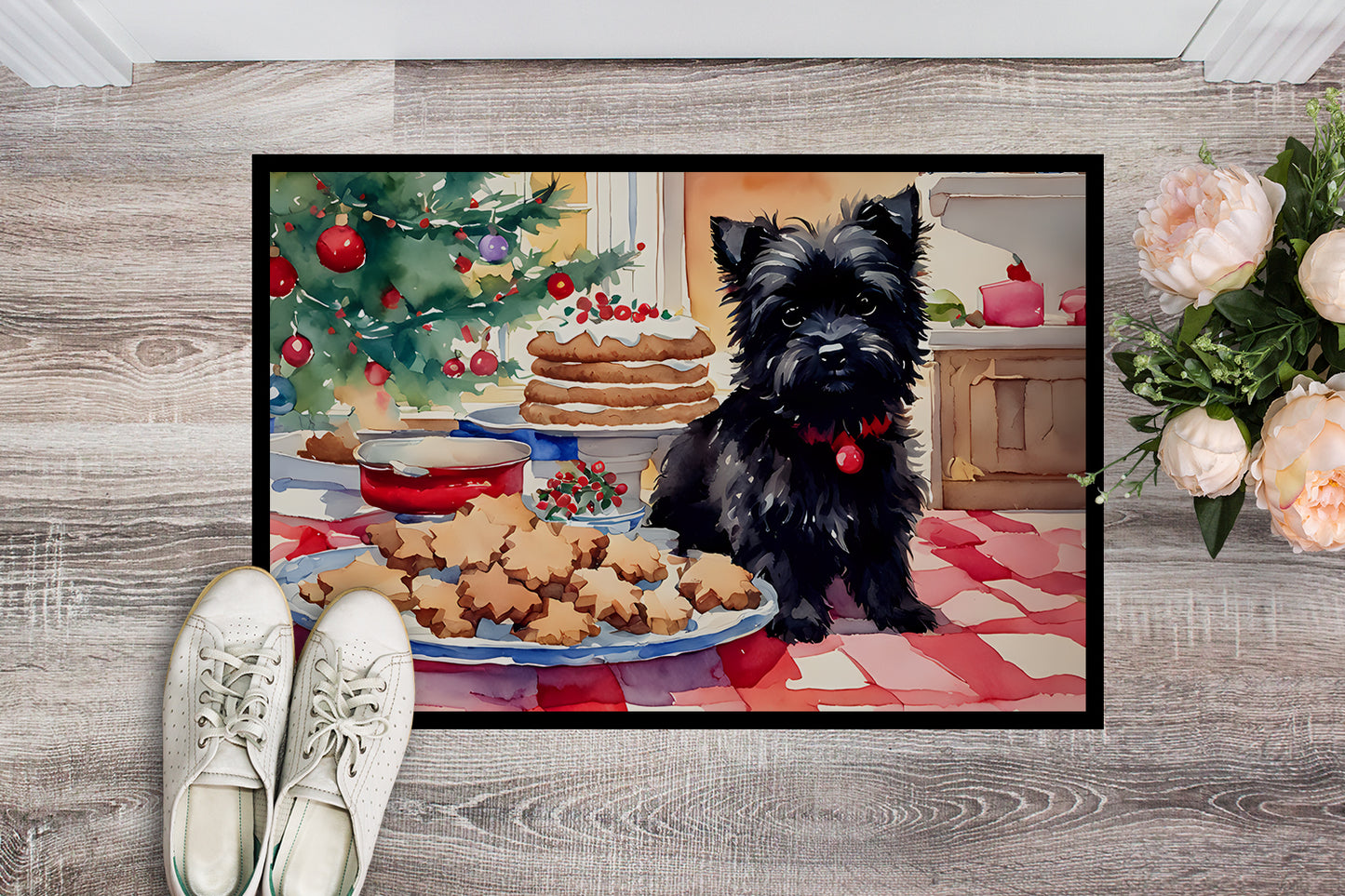 Cairn Terrier Christmas Cookies Doormat