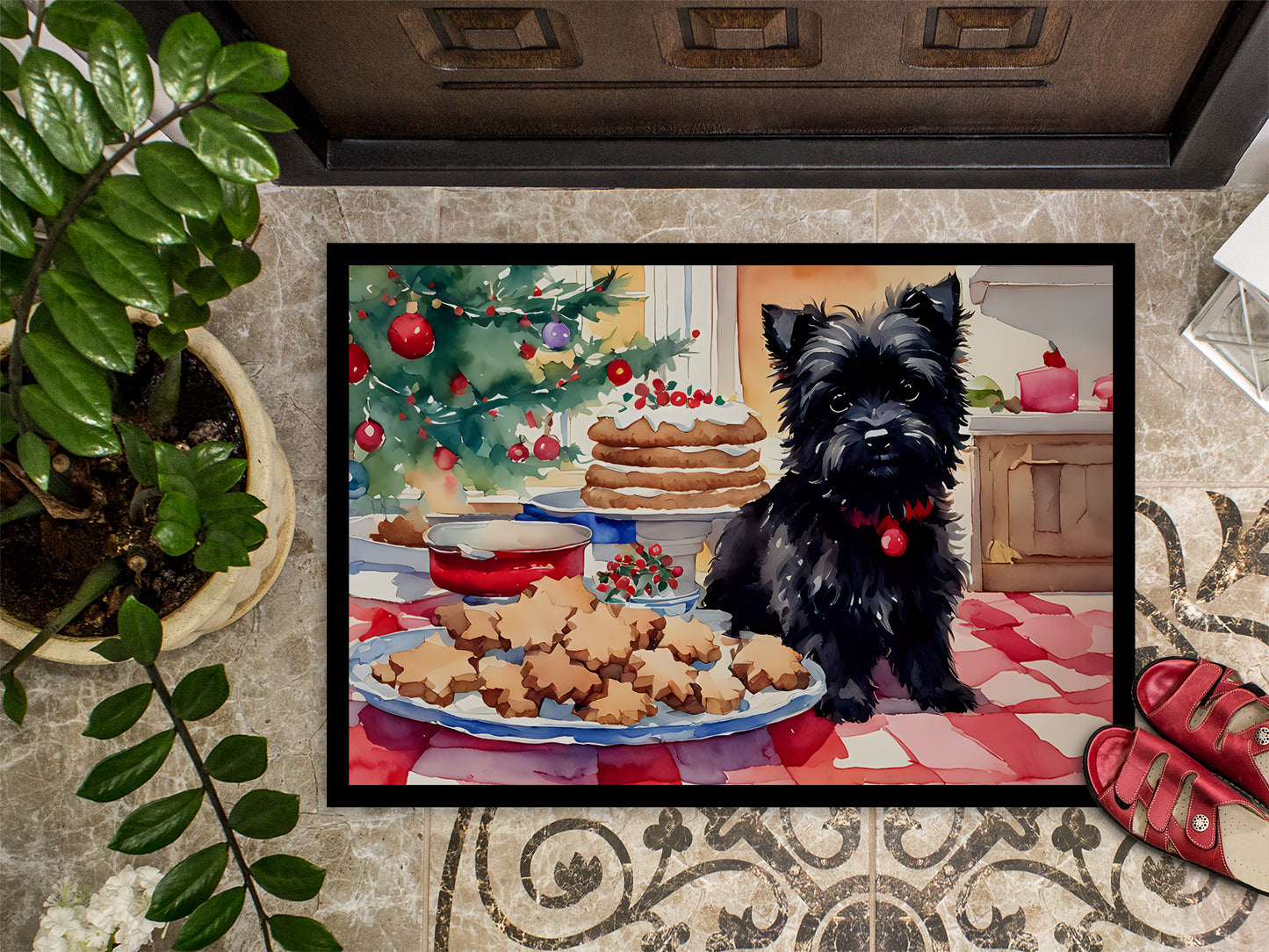 Cairn Terrier Christmas Cookies Doormat