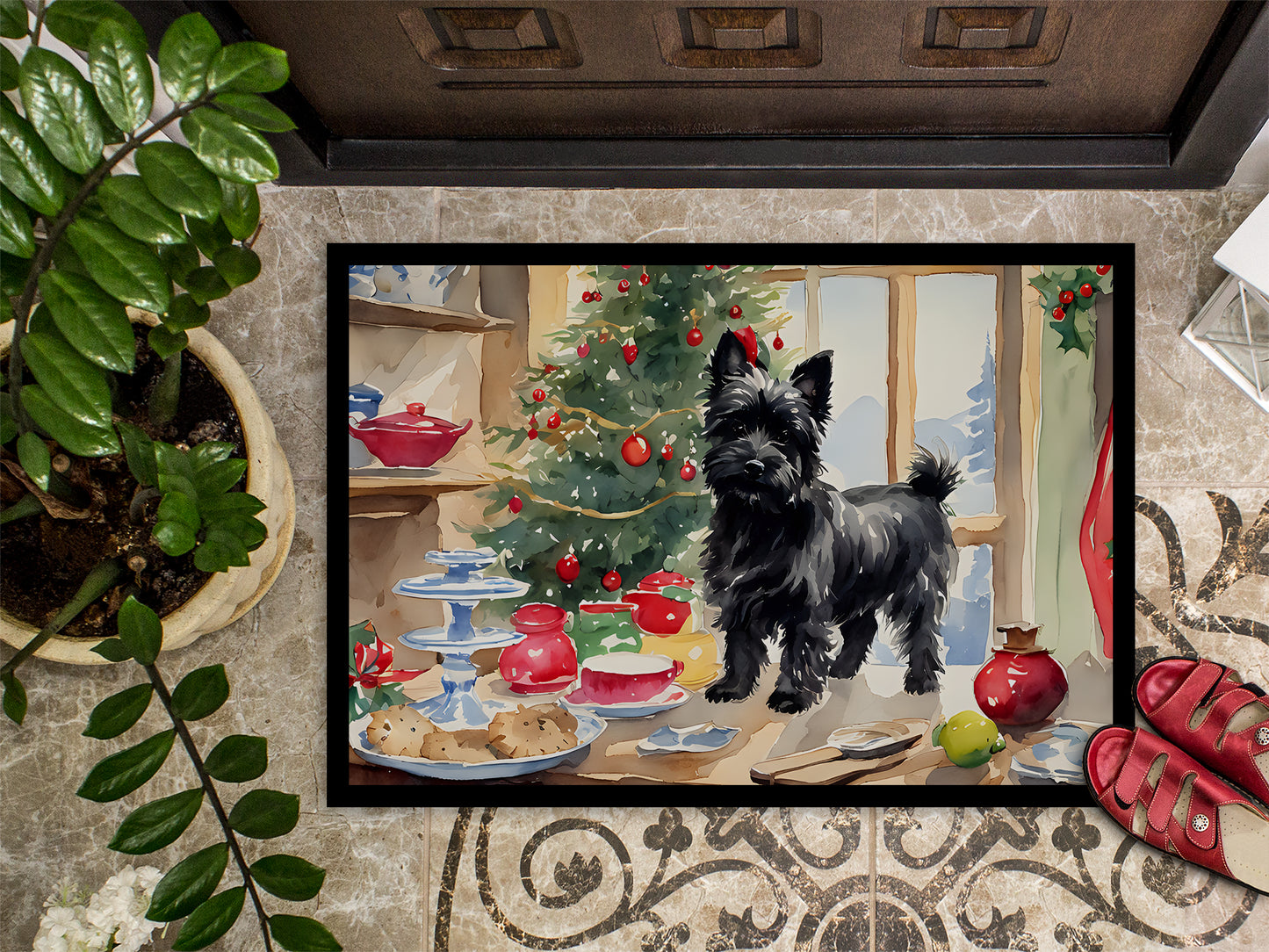 Cairn Terrier Christmas Cookies Doormat