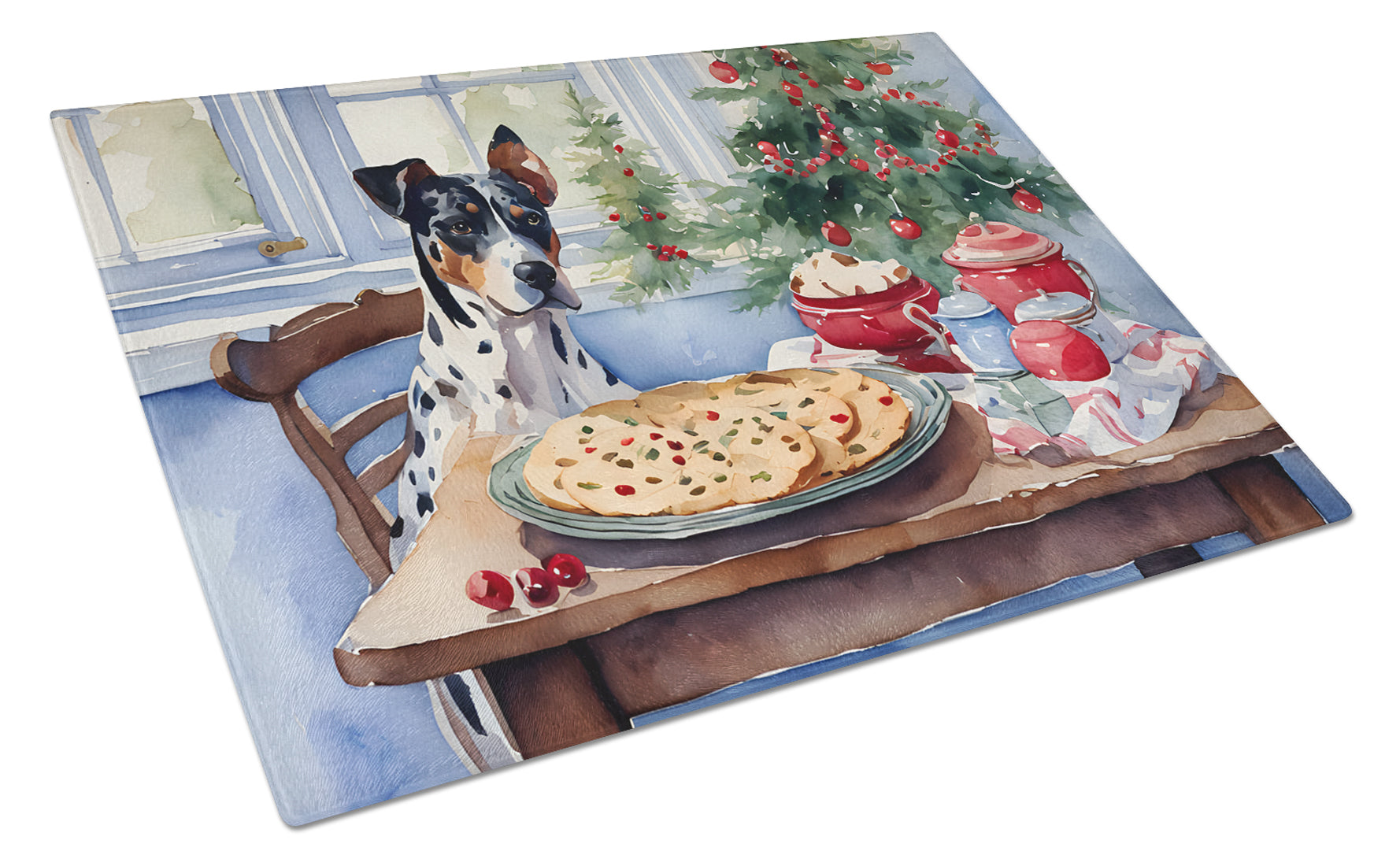 Buy this Catahoula Christmas Cookies Glass Cutting Board