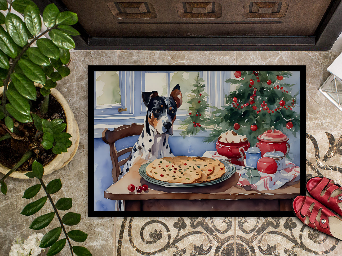 Catahoula Christmas Cookies Doormat