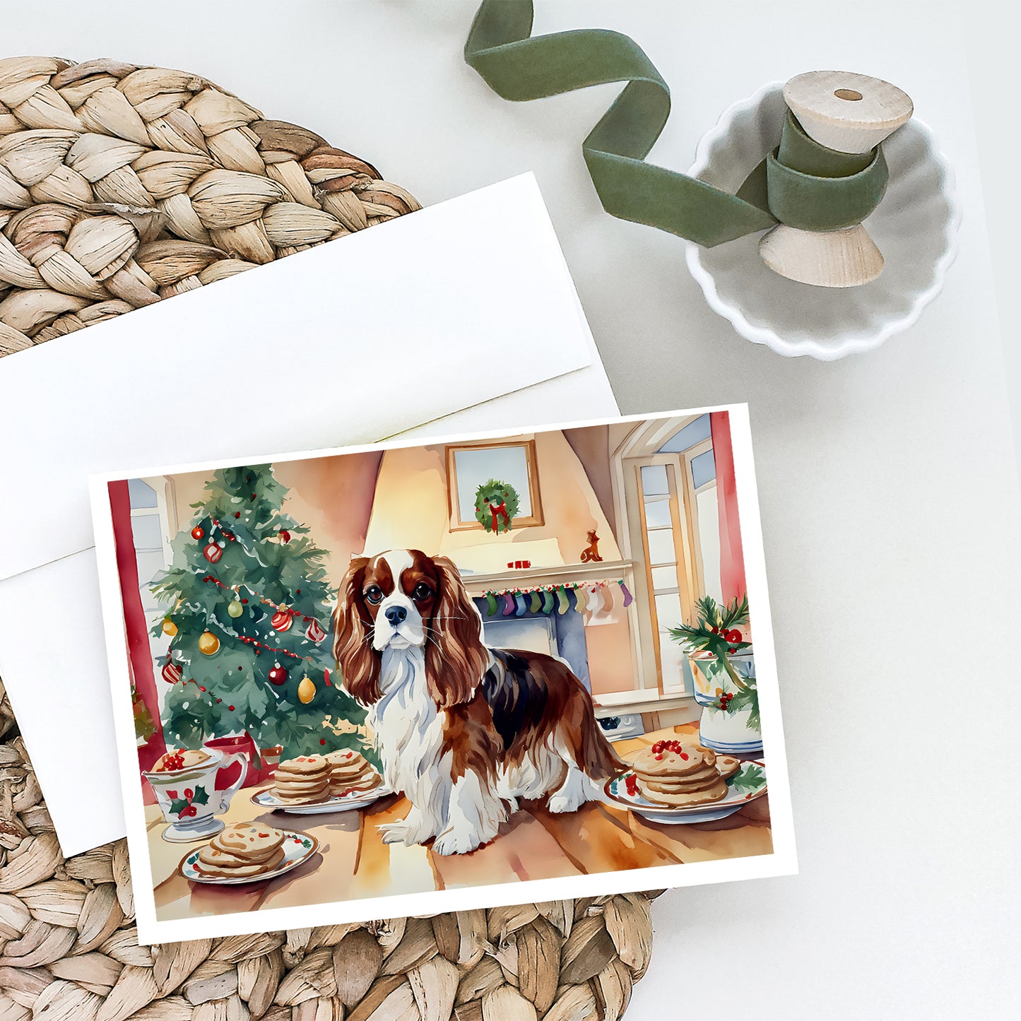 Cavalier Spaniel Christmas Cookies Greeting Cards Pack of 8
