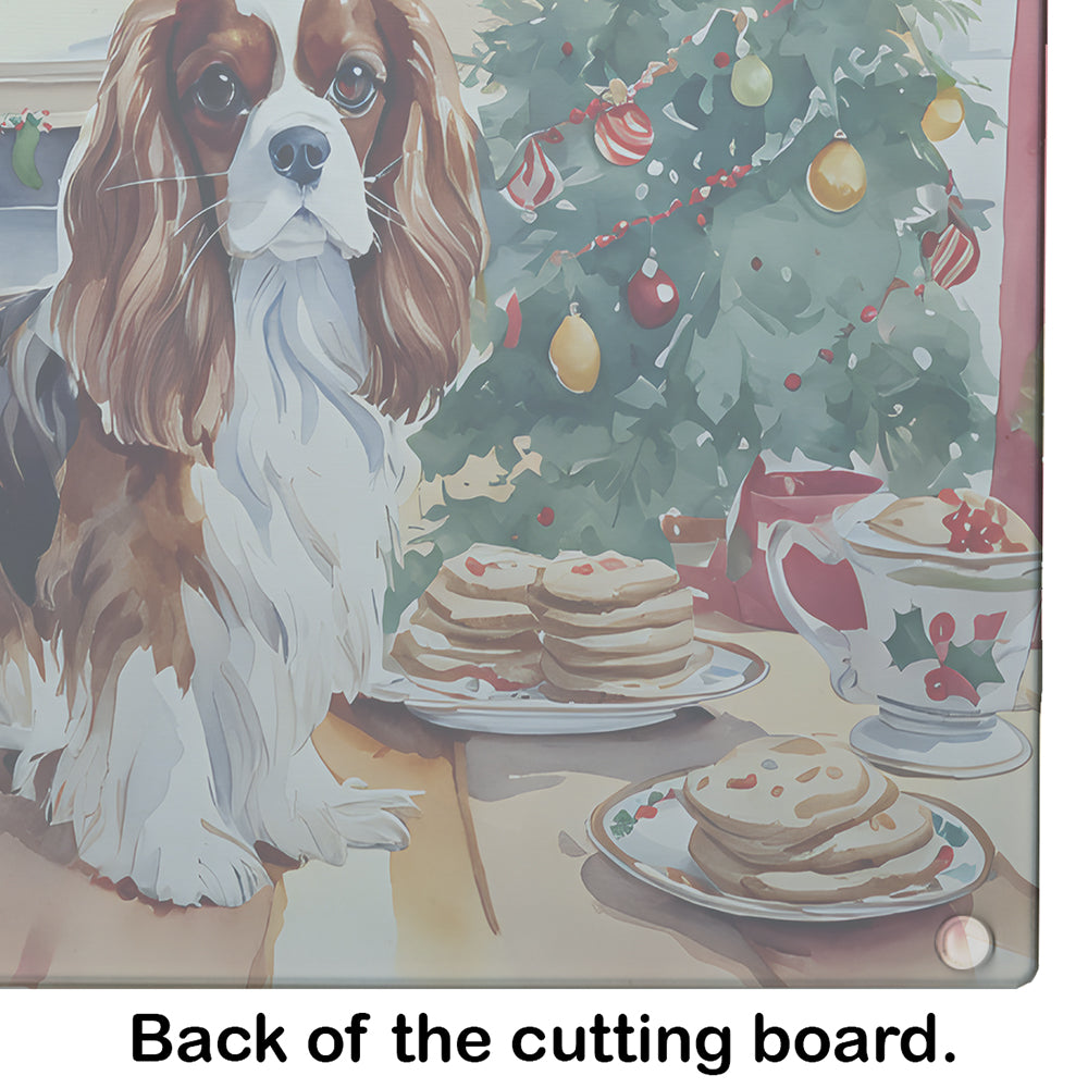 Cavalier Spaniel Christmas Cookies Glass Cutting Board