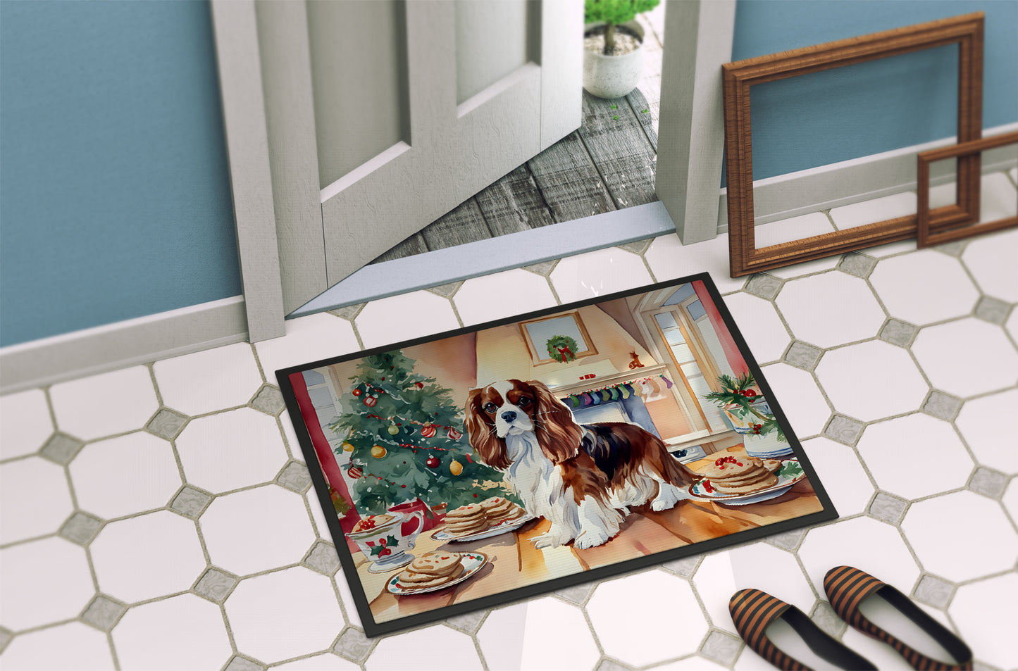 Cavalier Spaniel Christmas Cookies Doormat