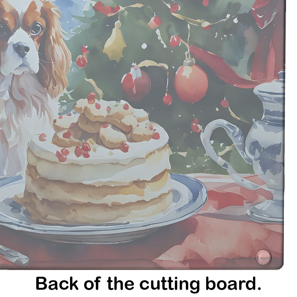 Cavalier Spaniel Christmas Cookies Glass Cutting Board