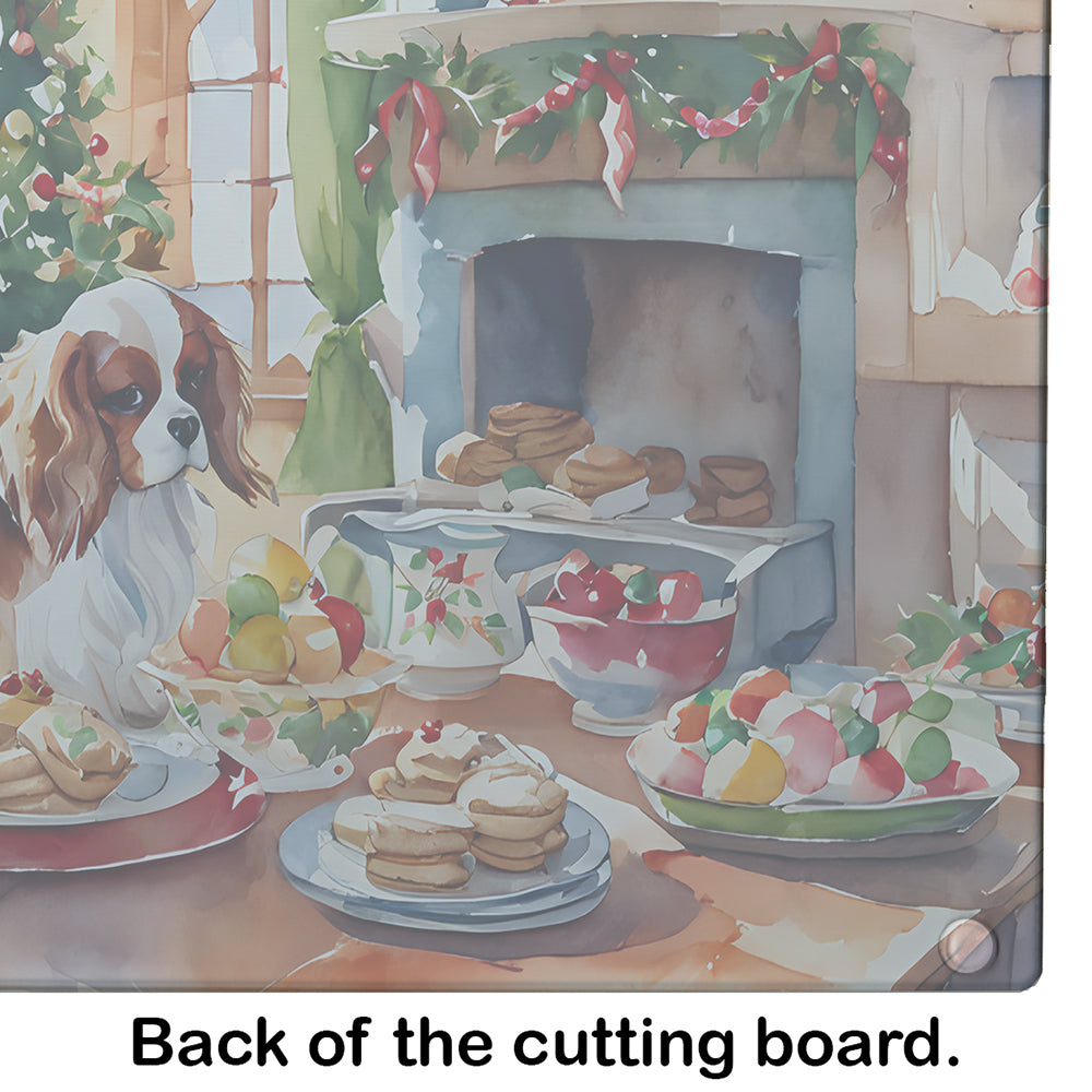 Cavalier Spaniel Christmas Cookies Glass Cutting Board