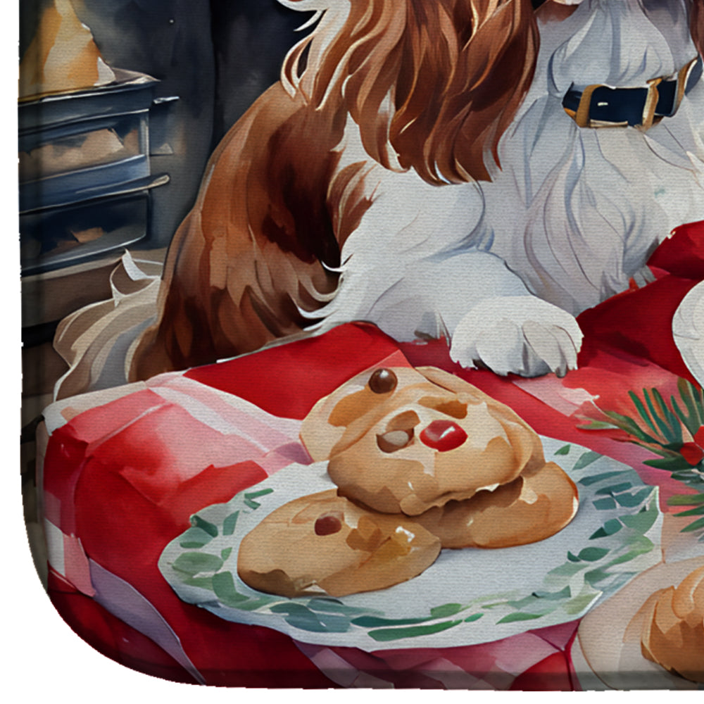 Cavalier Spaniel Christmas Cookies Dish Drying Mat