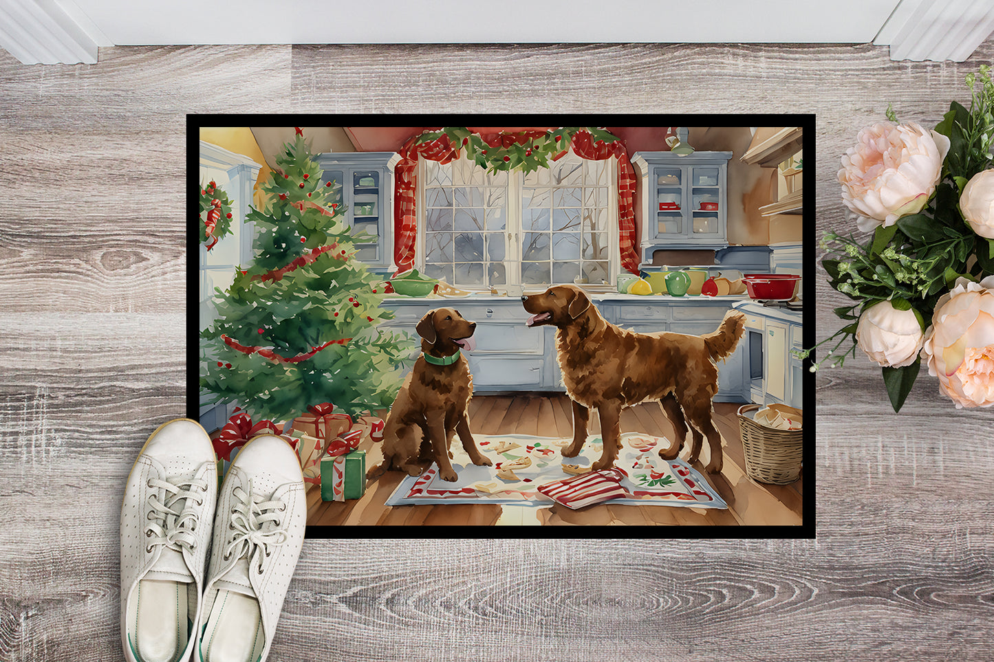 Chesapeake Bay Retriever Christmas Cookies Doormat