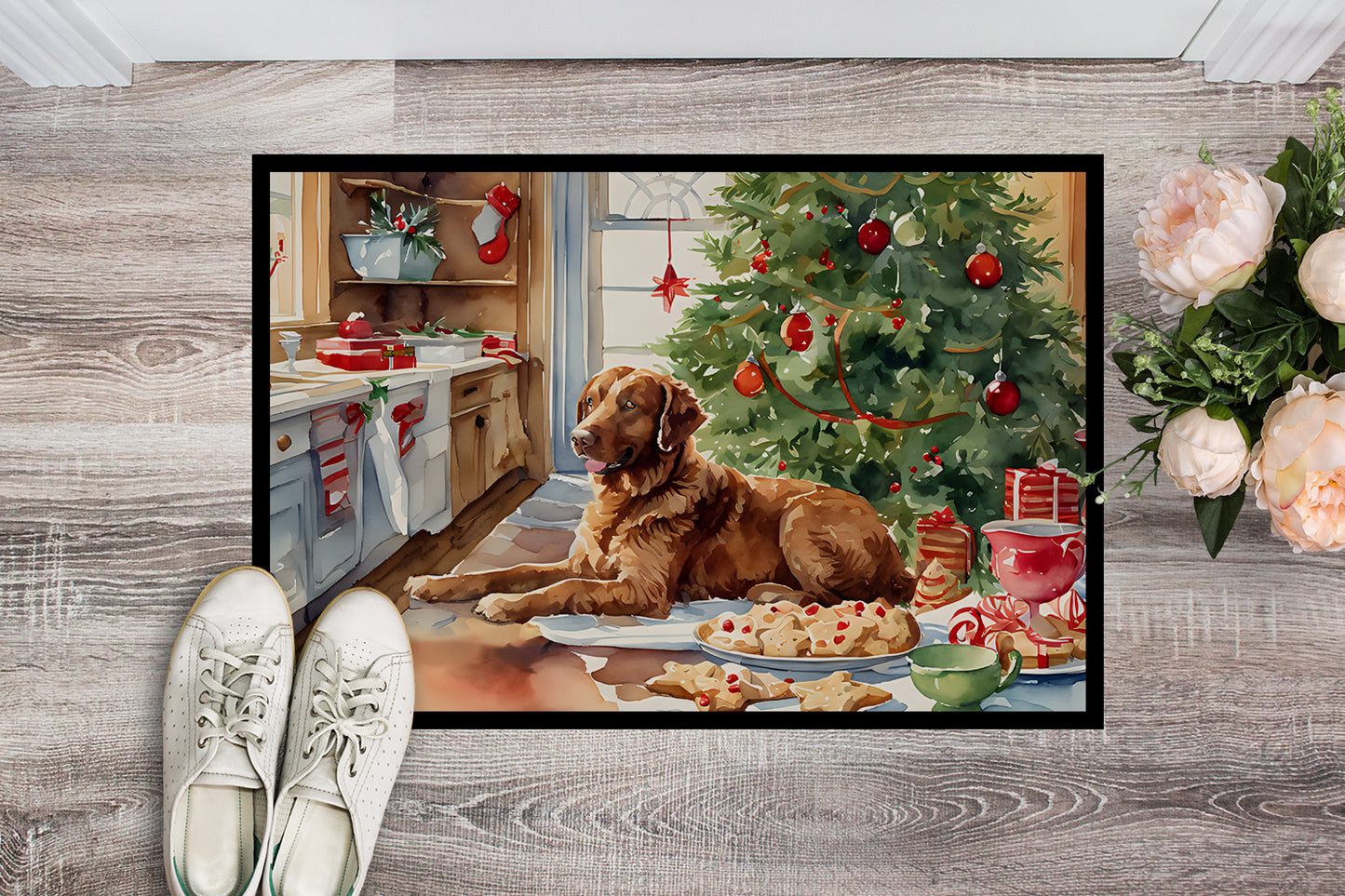 Chesapeake Bay Retriever Christmas Cookies Doormat