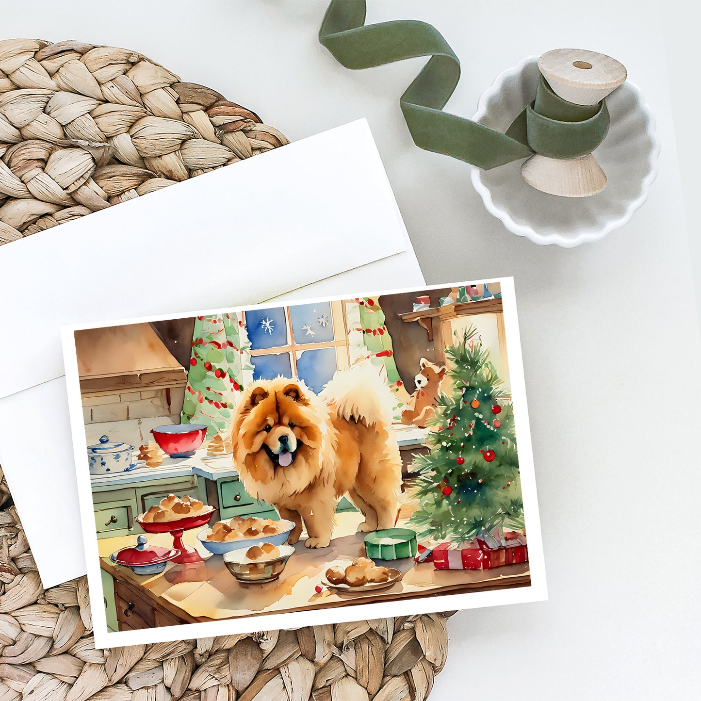 Chow Chow Christmas Cookies Greeting Cards Pack of 8