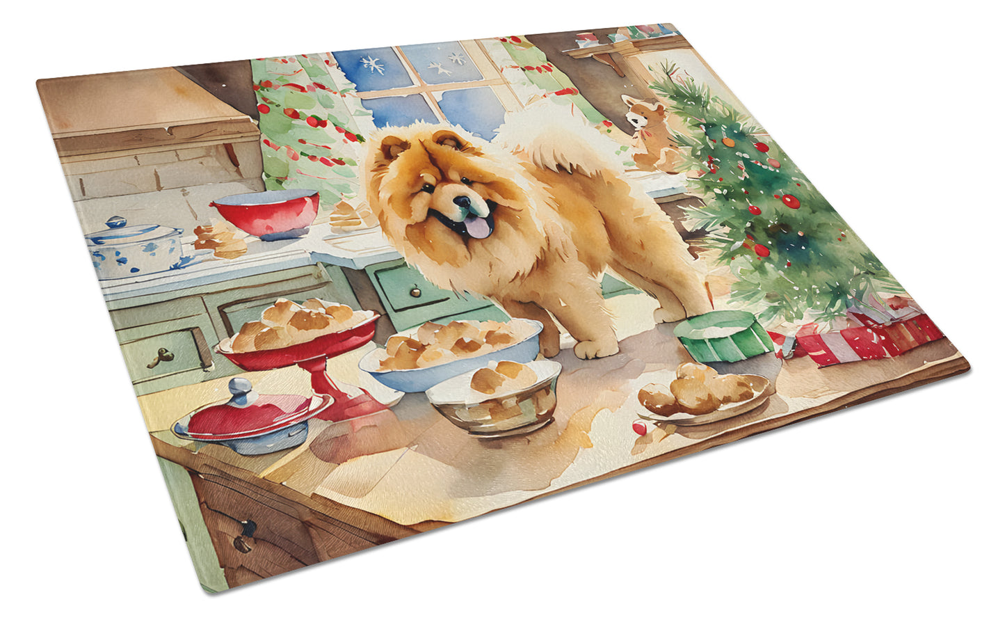 Buy this Chow Chow Christmas Cookies Glass Cutting Board