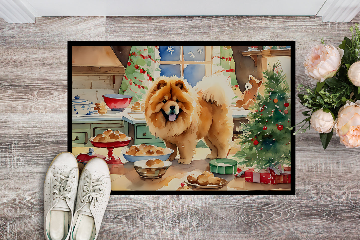 Chow Chow Christmas Cookies Doormat