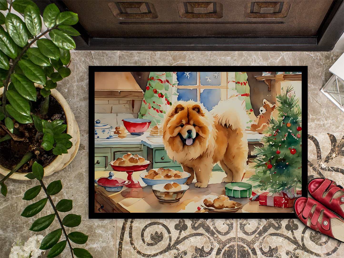 Chow Chow Christmas Cookies Doormat