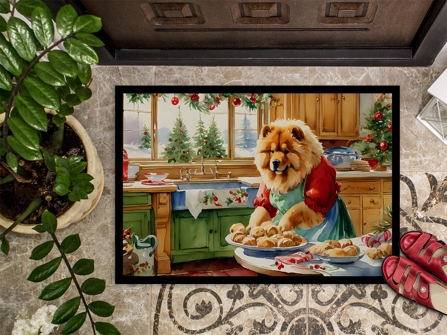 Chow Chow Christmas Cookies Doormat