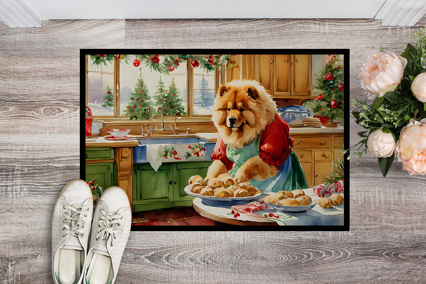 Chow Chow Christmas Cookies Doormat