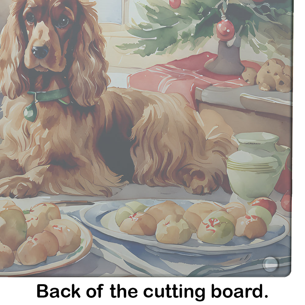 Cocker Spaniel Christmas Cookies Glass Cutting Board