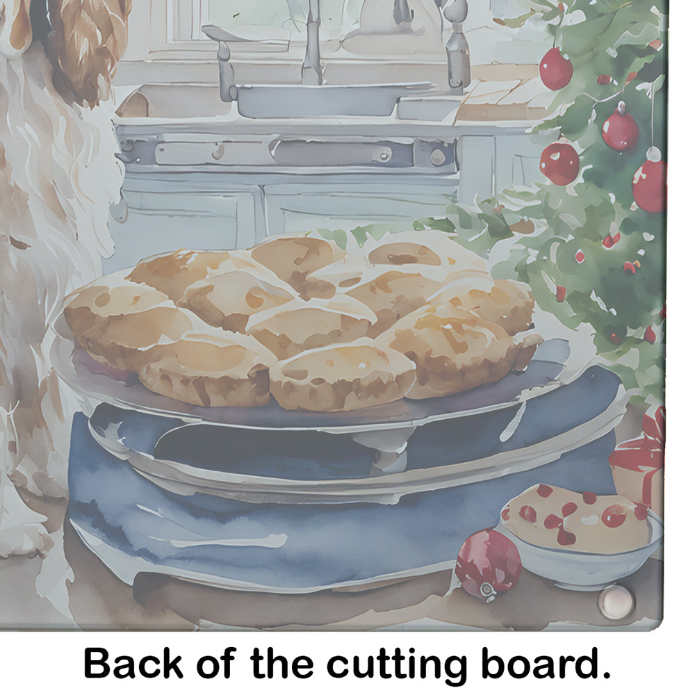 Cocker Spaniel Christmas Cookies Glass Cutting Board