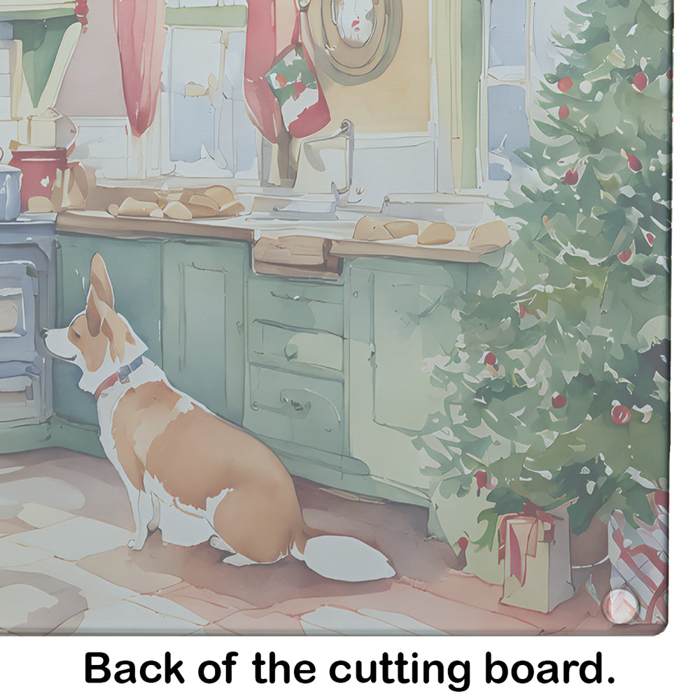 Corgi Christmas Cookies Glass Cutting Board