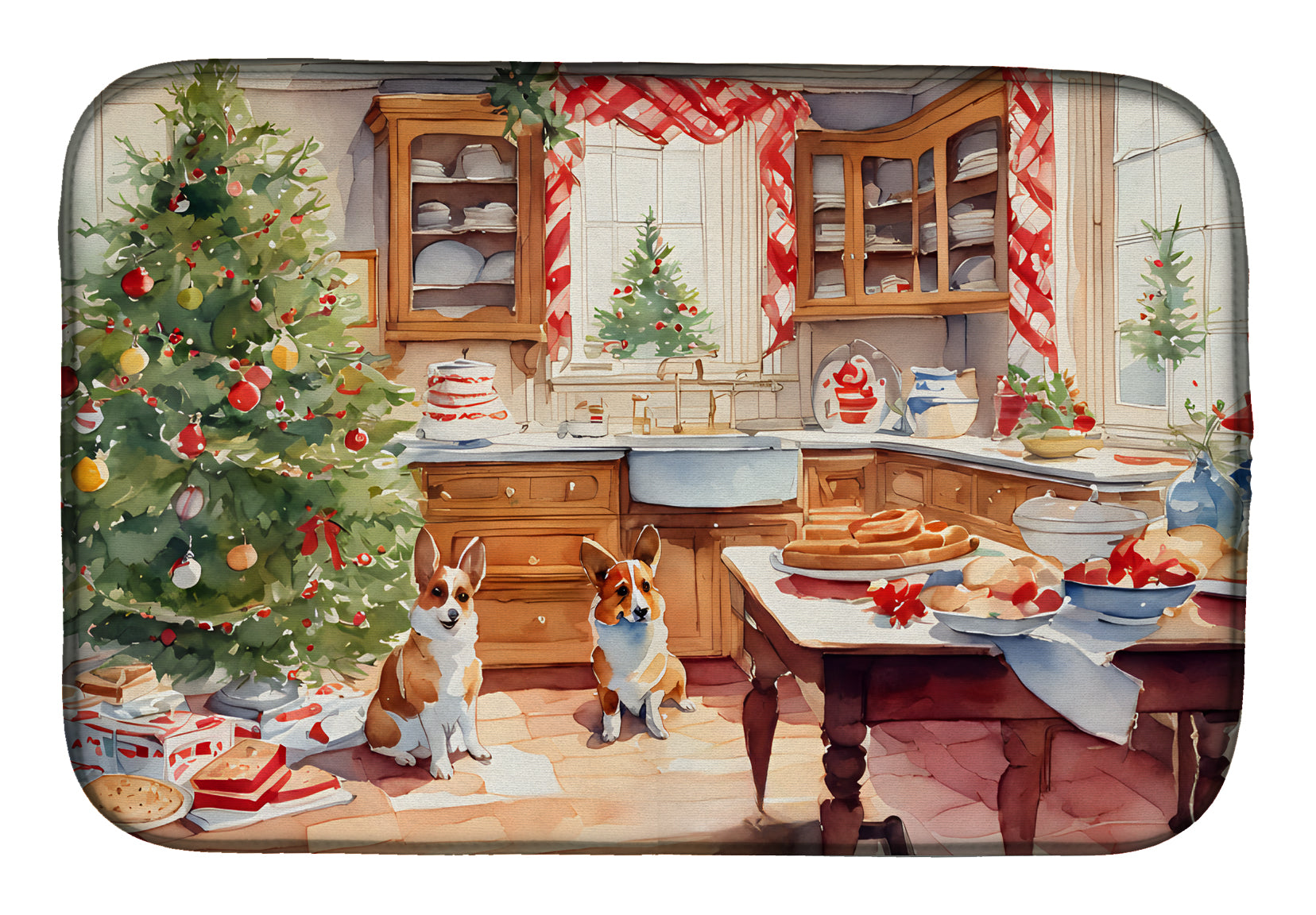 Buy this Corgi Christmas Cookies Dish Drying Mat