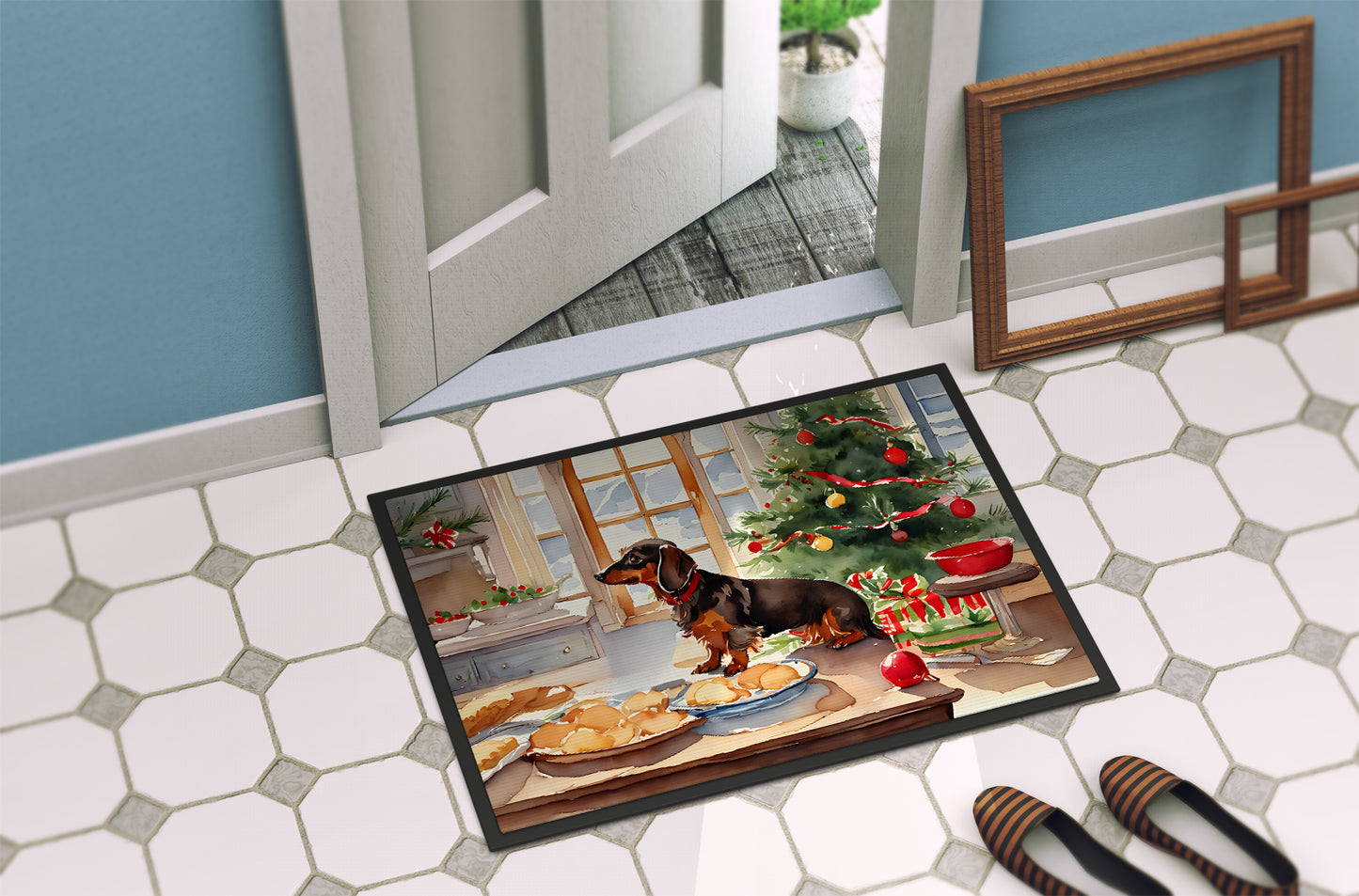 Dachshund Christmas Cookies Doormat