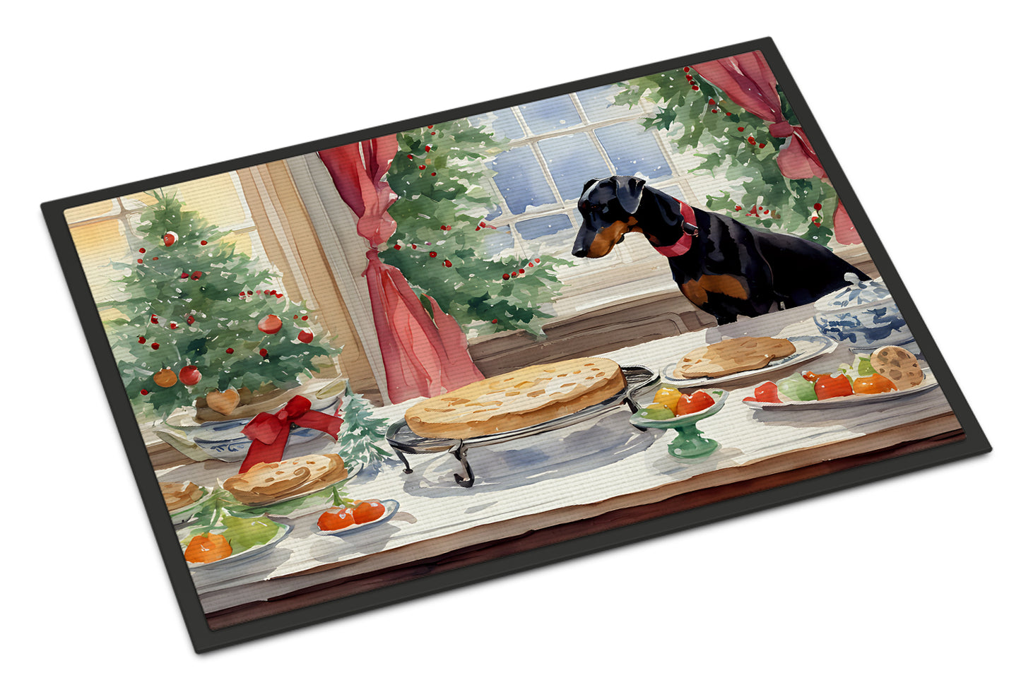 Buy this Doberman Pinscher Christmas Cookies Doormat