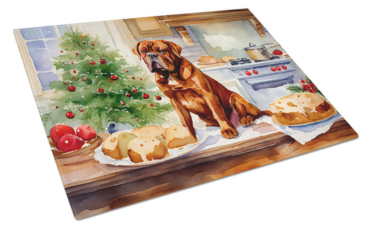 Buy this Dogue de Bordeaux Christmas Cookies Glass Cutting Board