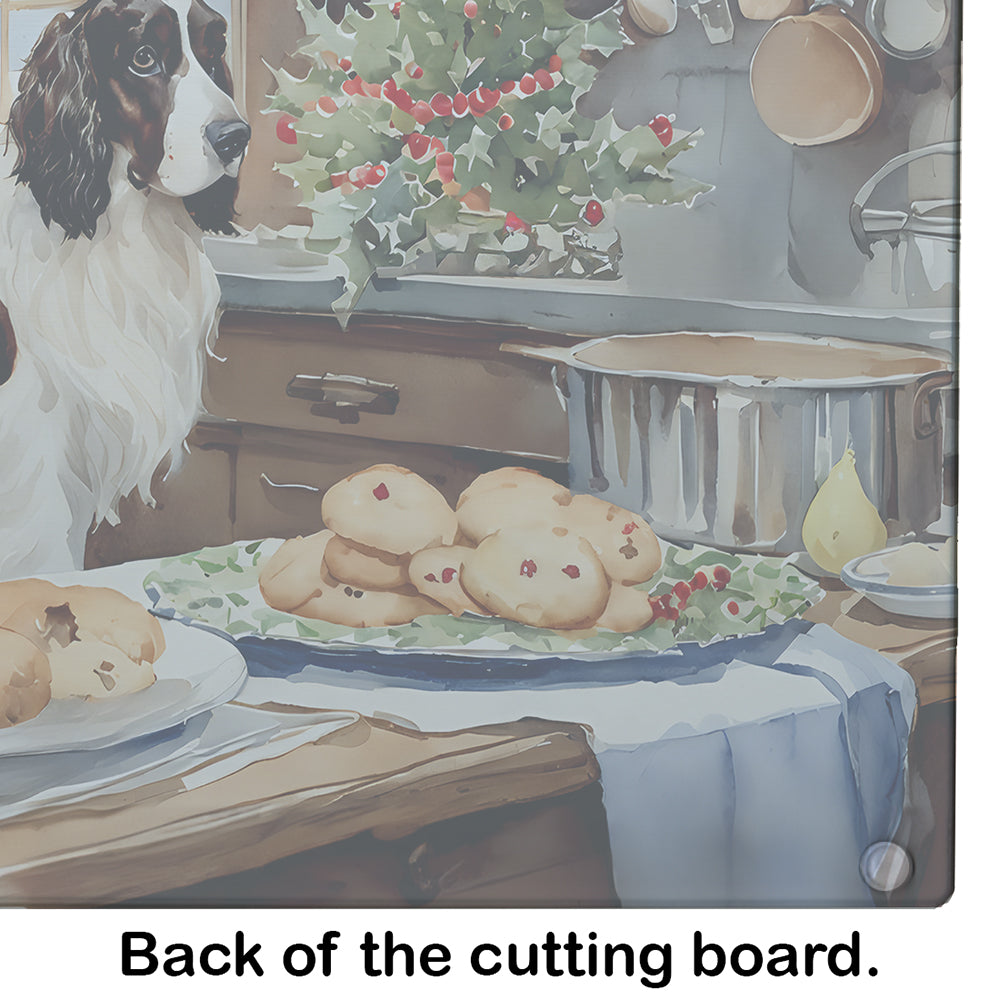 English Cocker Spaniel Christmas Cookies Glass Cutting Board