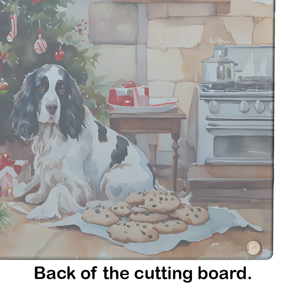 English Springer Spaniel Christmas Cookies Glass Cutting Board