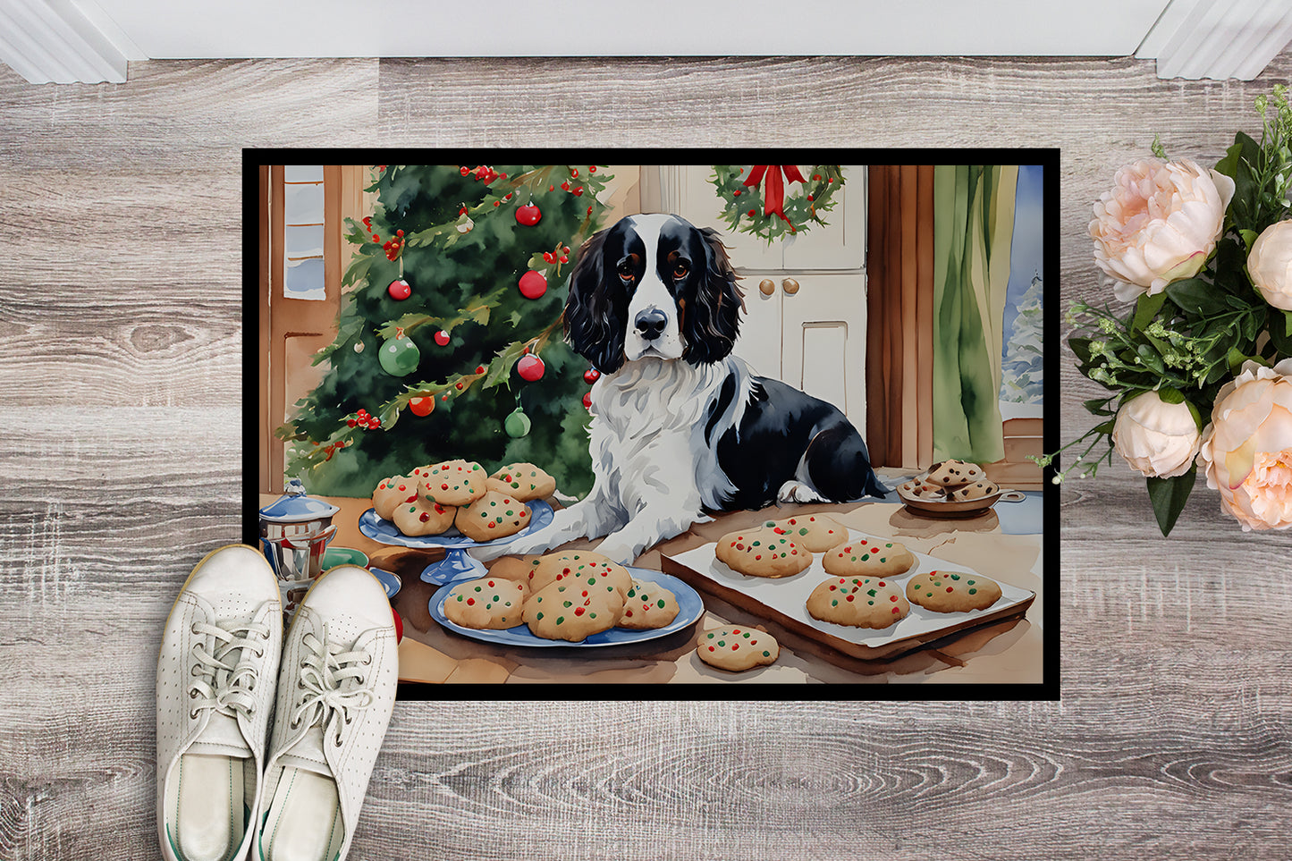 English Springer Spaniel Christmas Cookies Doormat