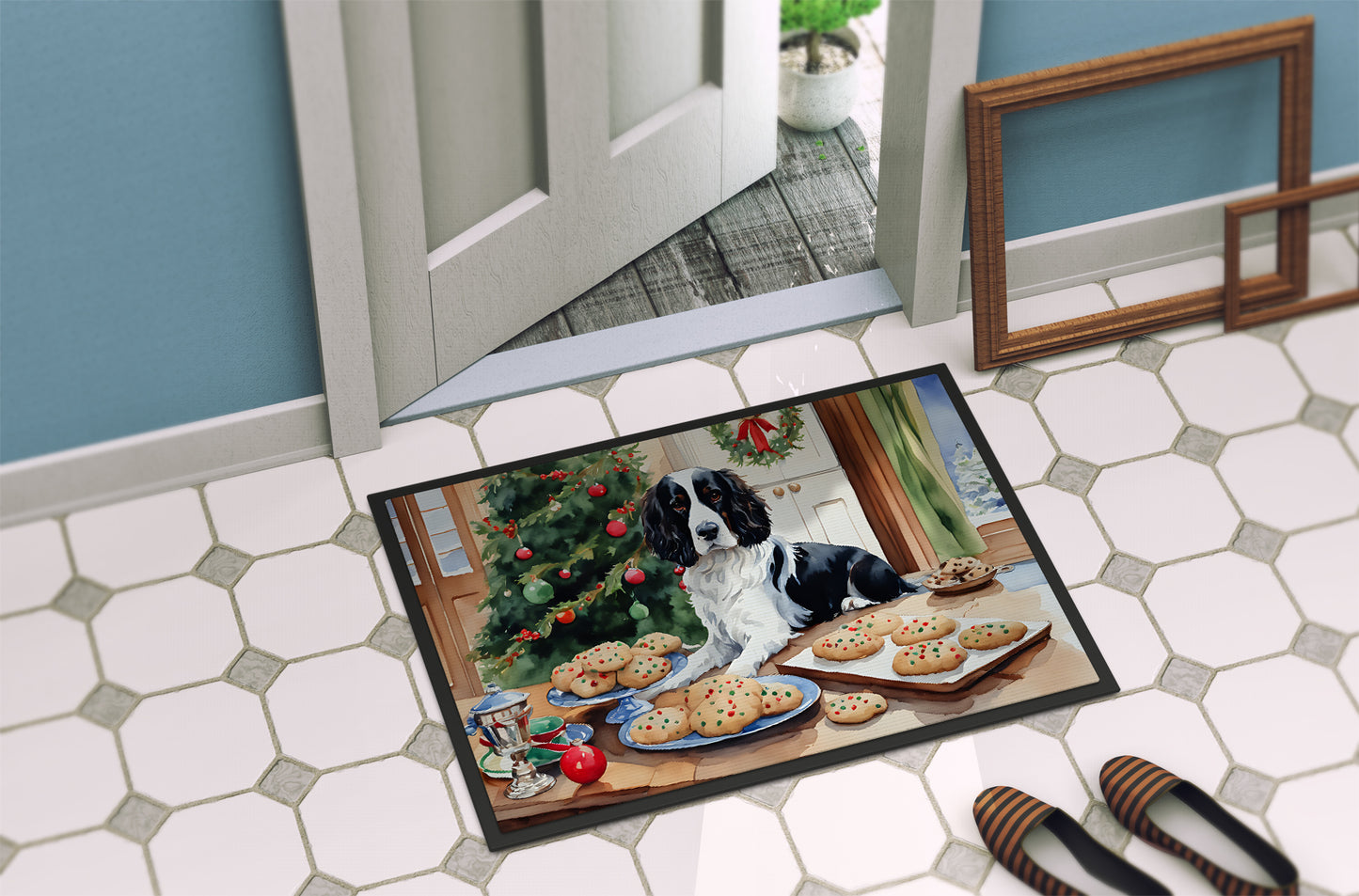 English Springer Spaniel Christmas Cookies Doormat