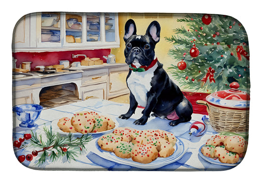 Buy this French Bulldog Christmas Cookies Dish Drying Mat