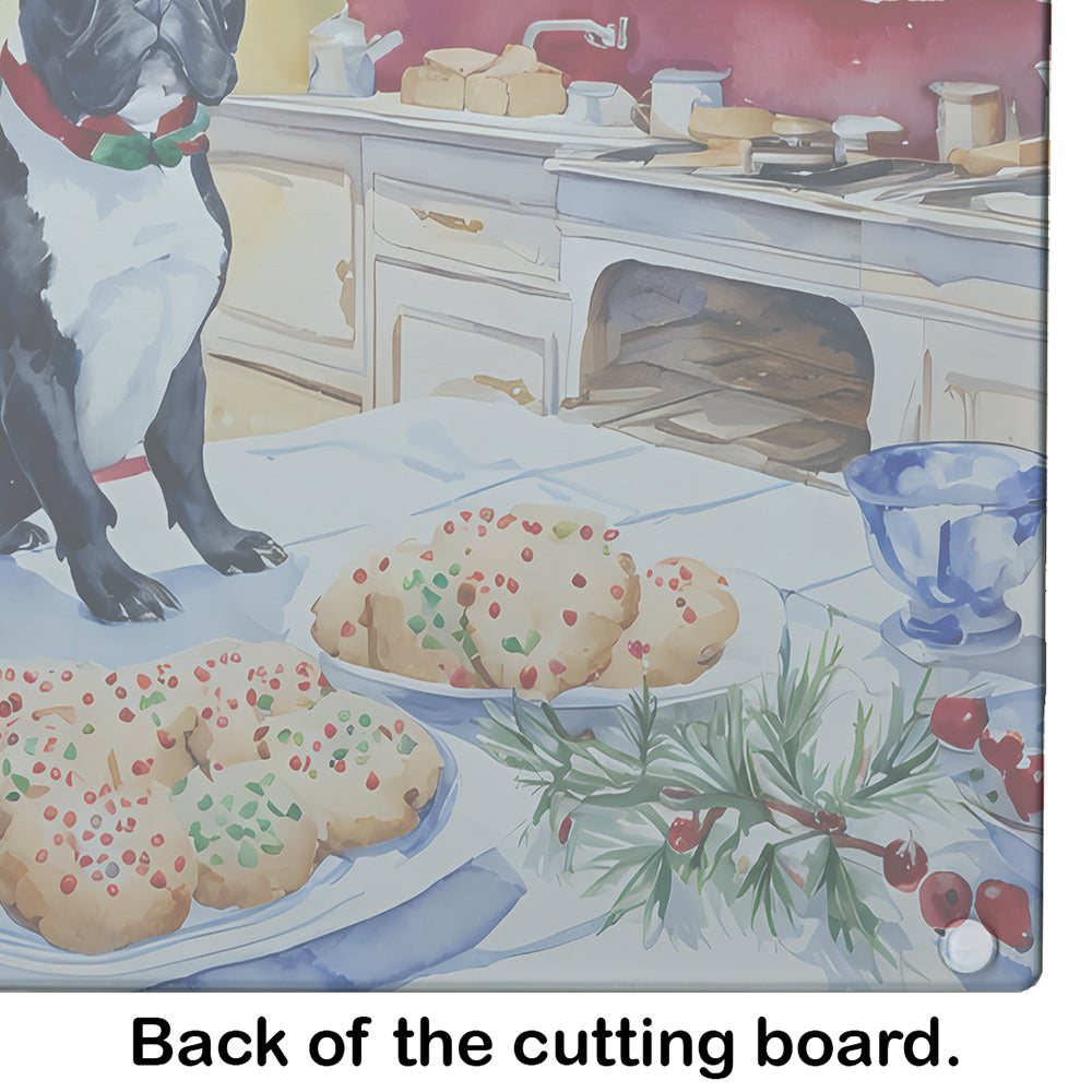 French Bulldog Christmas Cookies Glass Cutting Board