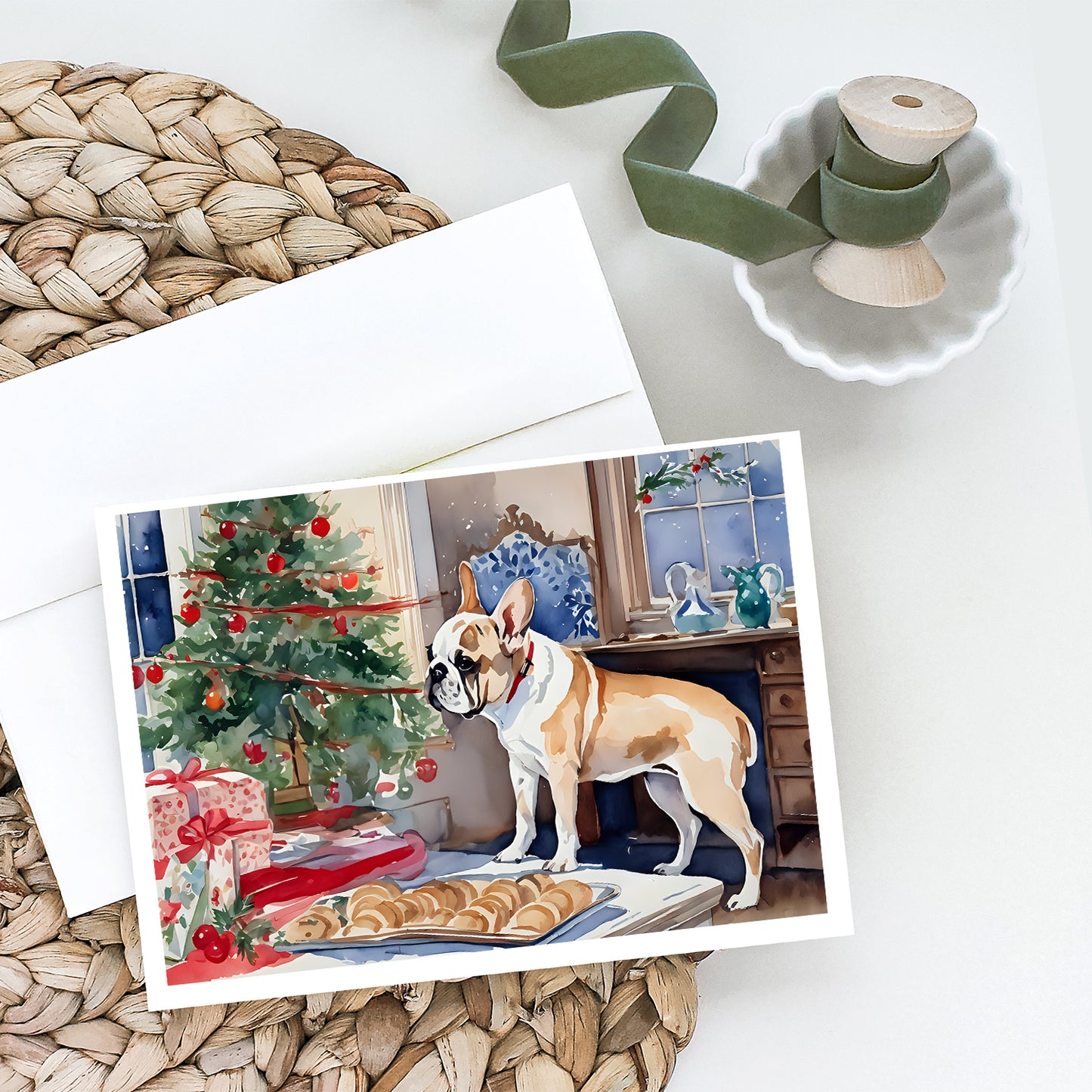 French Bulldog Christmas Cookies Greeting Cards Pack of 8