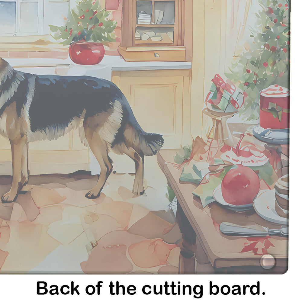 German Shepherd Christmas Cookies Glass Cutting Board