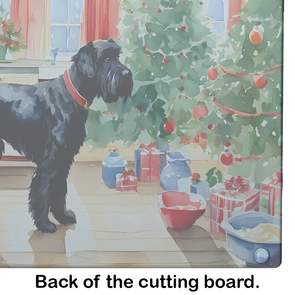 Giant Schnauzer Christmas Cookies Glass Cutting Board