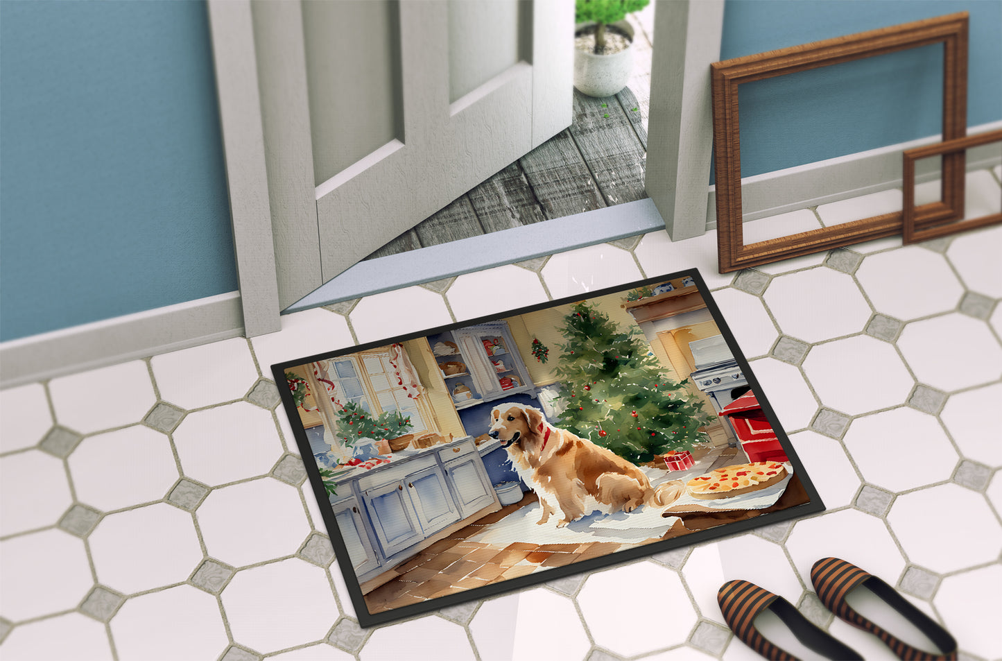 Golden Retriever Christmas Cookies Doormat