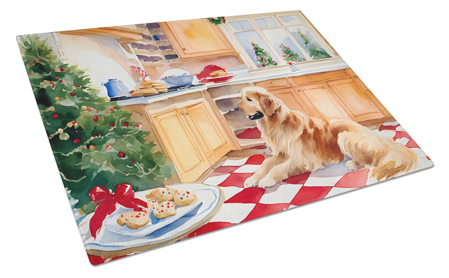 Buy this Golden Retriever Christmas Cookies Glass Cutting Board