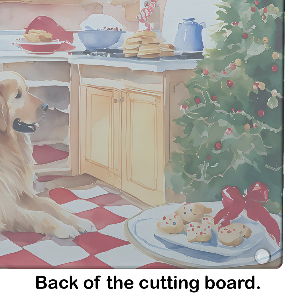 Golden Retriever Christmas Cookies Glass Cutting Board