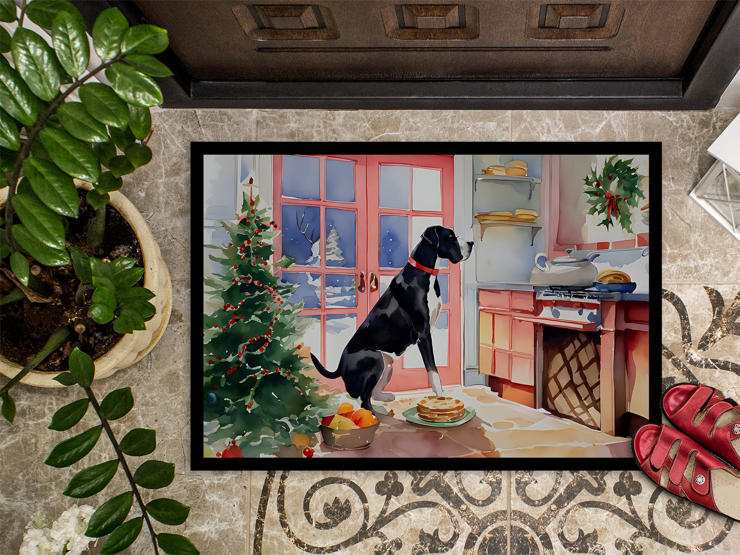 Great Dane Christmas Cookies Doormat