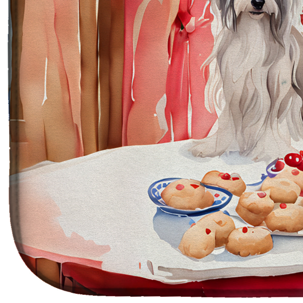 Chinese Crested Christmas Cookies Dish Drying Mat