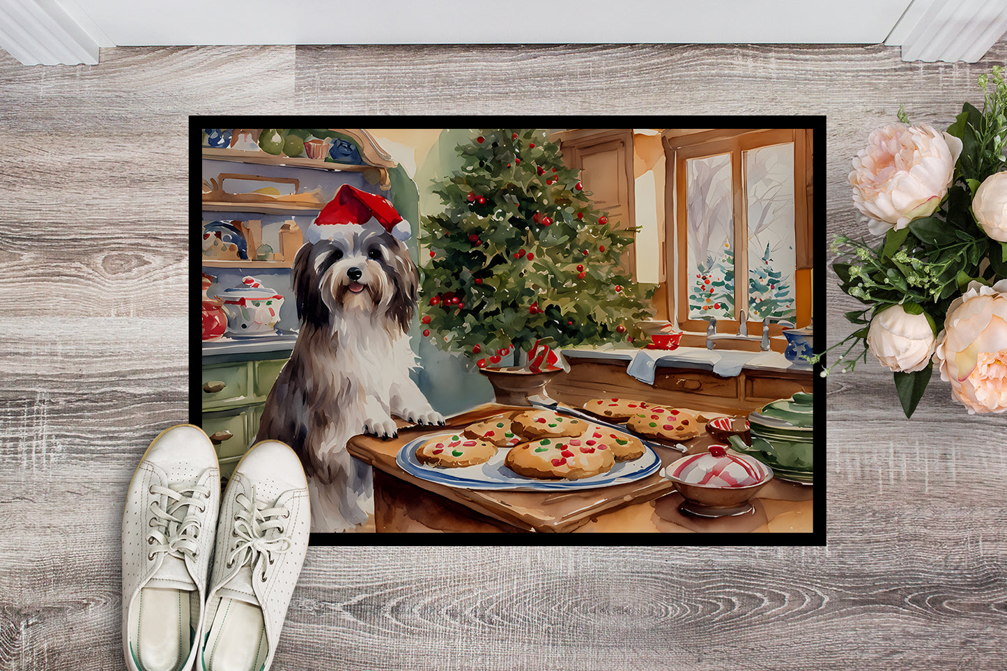 Havanese Christmas Cookies Doormat