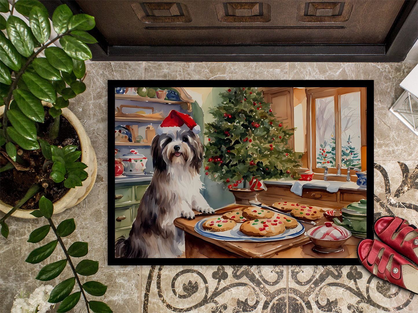 Havanese Christmas Cookies Doormat