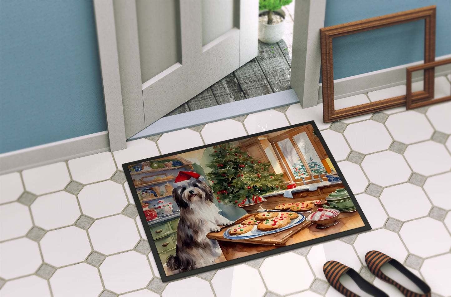 Havanese Christmas Cookies Doormat